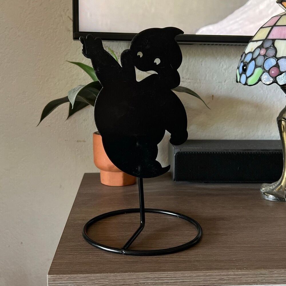 Ghost black tealight shadow candle holder Halloween decor